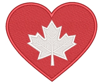 Canada Day Machine Embroidery Design, 3 Sizes, Instant Download