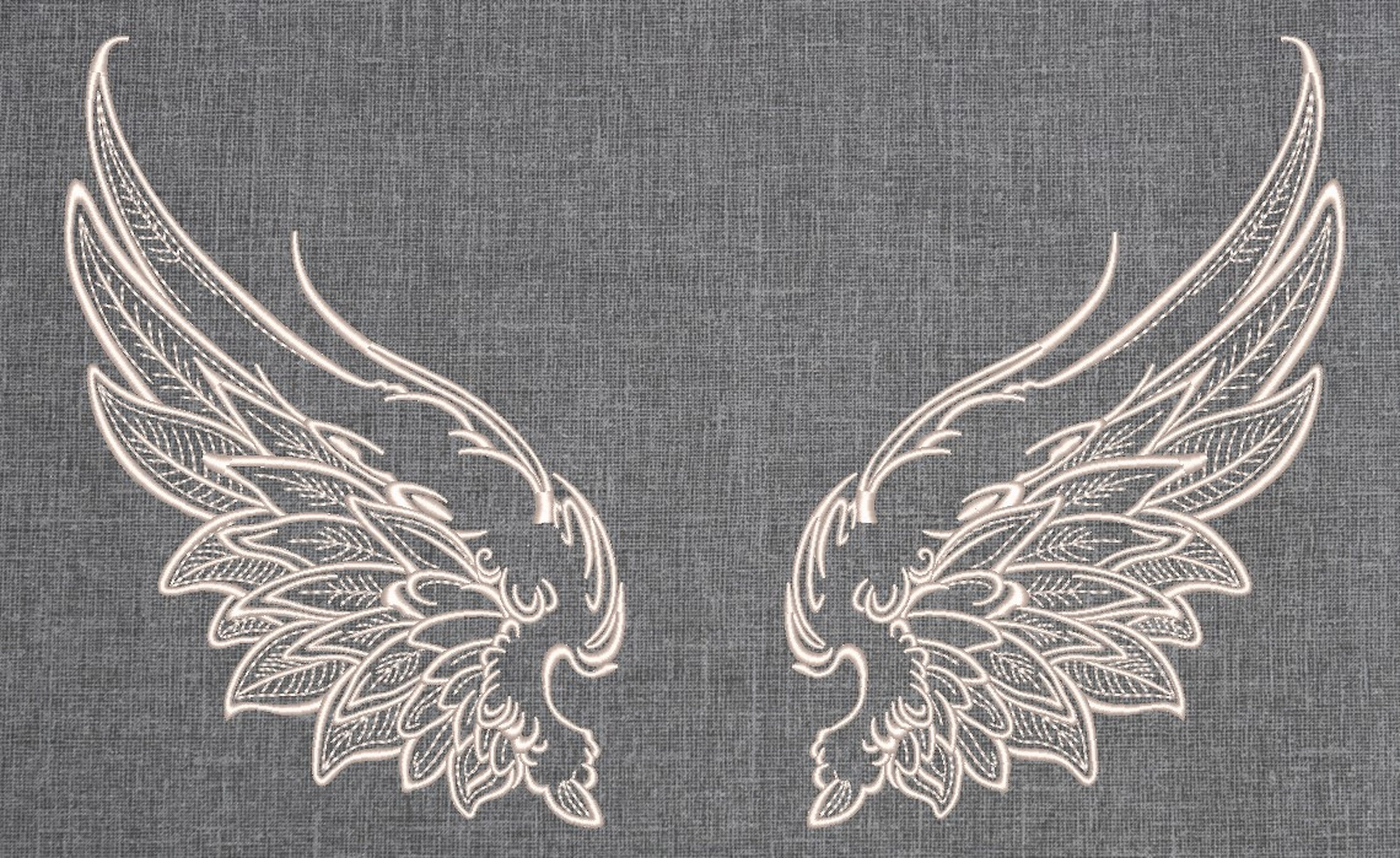 Wings Embroidery Design 3 sizes Instant download Etsy