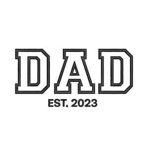 Dad Applique Machine Embroidery Design, 3 sizes, Instant download