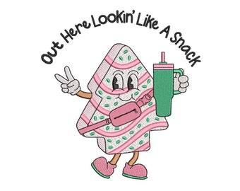 Christmas Tree Cake Embroidery Design, Tis The Season Machine Embroidery Design, 3 sizes