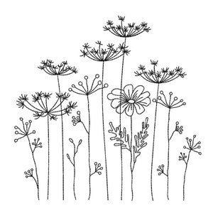 Wildflowers Machine Embroidery Design, 5 sizes, Instant Download