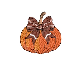 Pumpkin Football Embroidery Design Autumn Machine Embroidery File Fall Sports Decor for Towels Sweatshirts Bags 3 Sizes Instant Download
