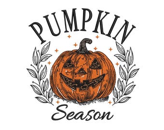Halloween Pumpkin Season Embroidery Design Halloween Autumn Machine Embroidery File Fall Pumpkin Design for 6x10 8x10 hoops Instant Download