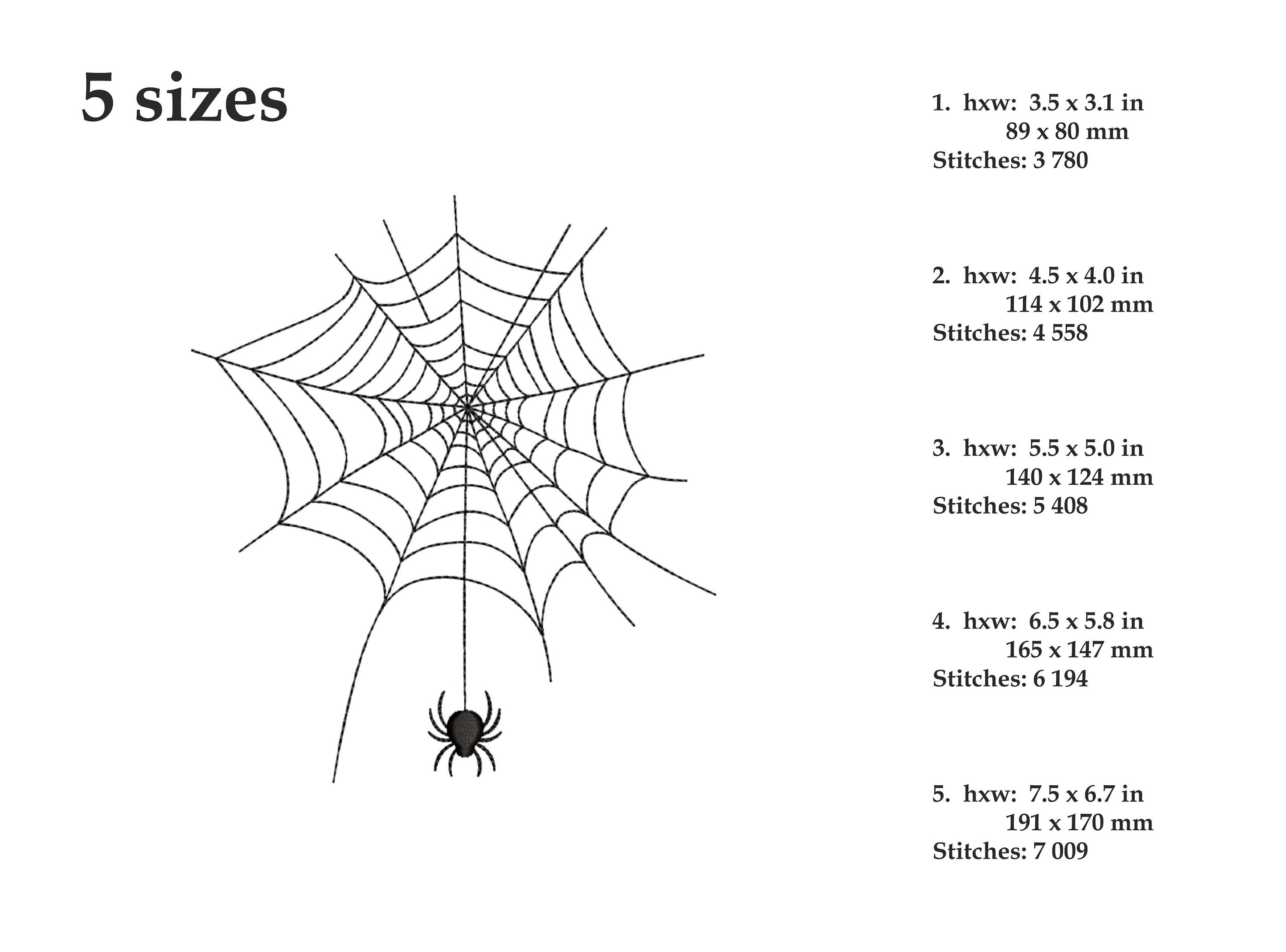 Spider web embroidery design halloween embroidery file 5  etsy Spider web embroidery design halloween embroidery file 5  etsy