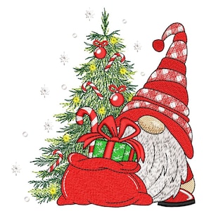 Weihnachten Wichtel Stickdatei, 4 Größen, Sofort Download