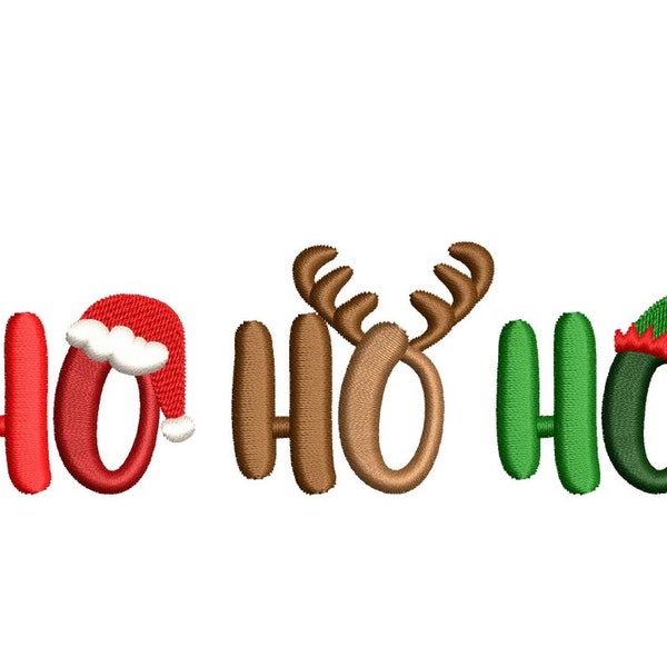 Ho Ho Ho Embroidery Design, 5 tailles, Téléchargement instantané