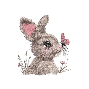 Easter Bunny Embroidery Design, 3 sizes, Instant Download