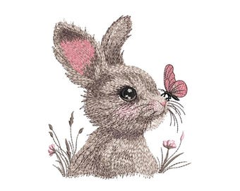 Desenho de bordado de coelhinho da Páscoa, 3 tamanhos, download instantâneo