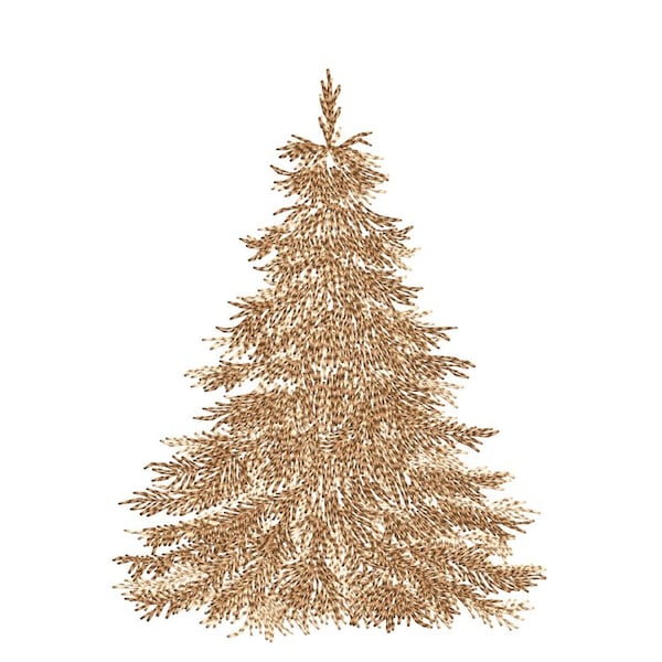 Christmas tree embroidery design, 3 sizes, Instant download