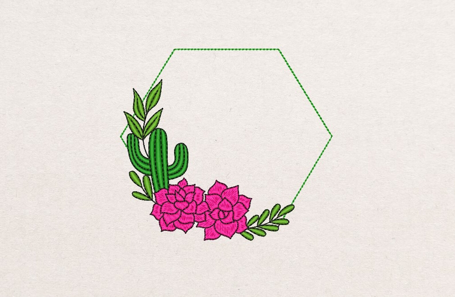 Cactus frame embroidery design machine embroidery design 4  etsy