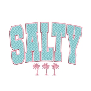 Salty Machine Embroidery Design, Palm Tree Embroidery Design, 3 sizes, Instant Download