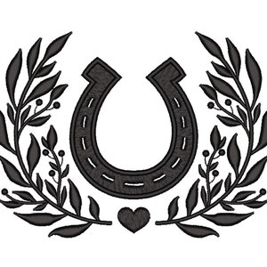 Horseshoe Embroidery Design, 3 sizes, Instant Download