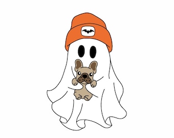 Cute Ghost with Dog Png, Halloween Ghost Png, Ghost Png, Stay Spooky Png