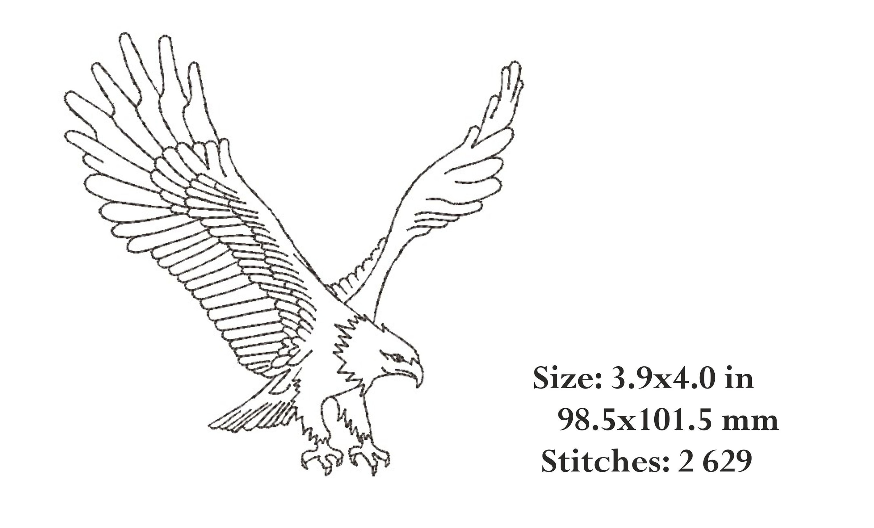 Eagle Machine Embroidery Design Instant Download Etsy