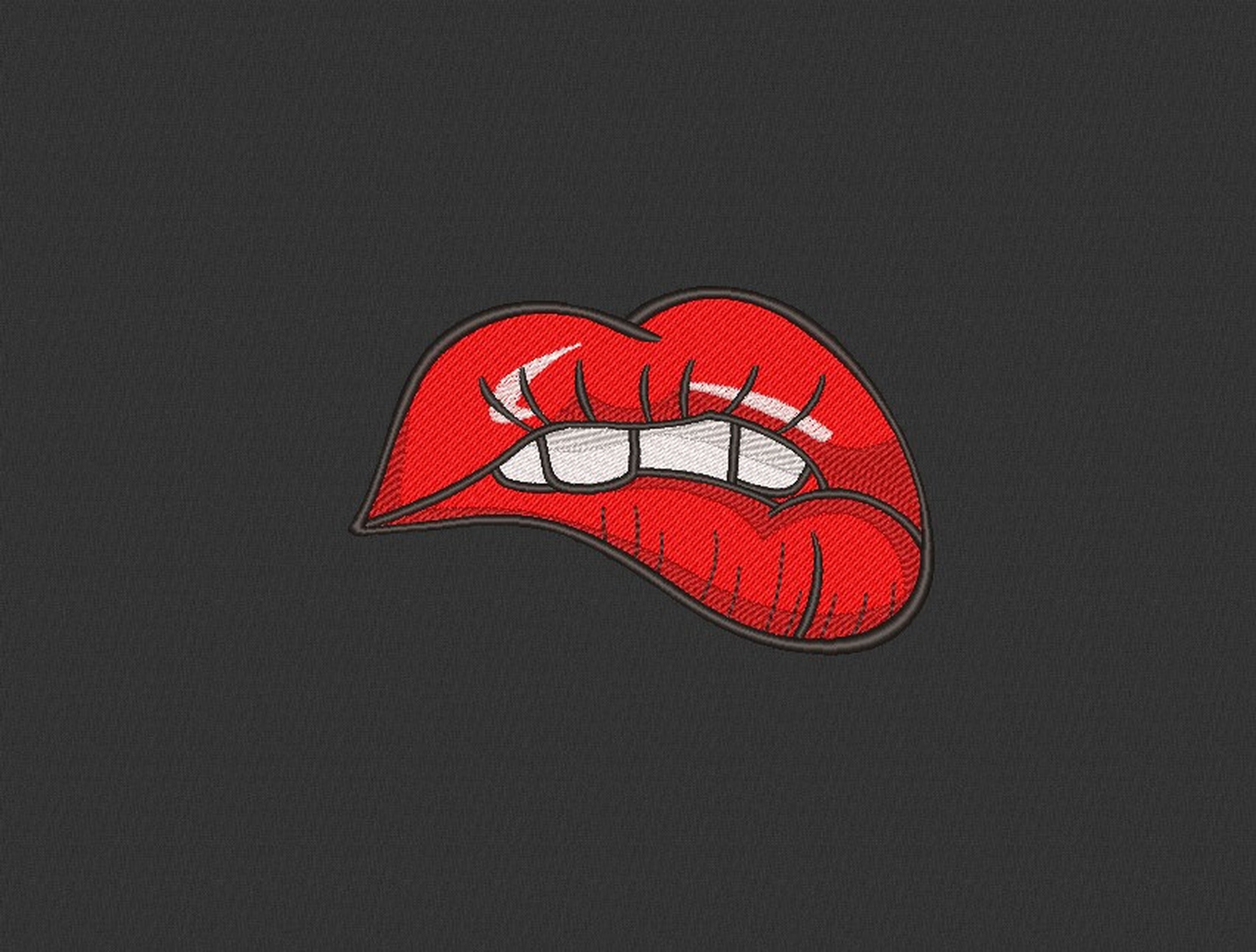Lip Ripper Design Lips Embroidery Design 3 sizes | Etsy