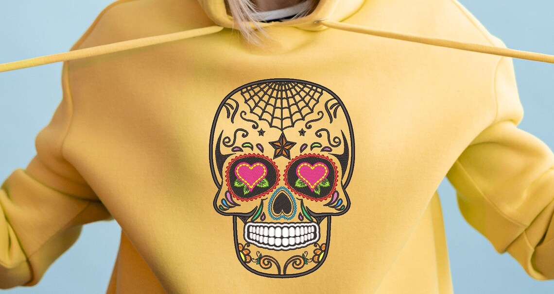 Spider web sugar skull machine embroidery design mexican  etsy Spider web sugar skull machine embroidery design mexican  etsy