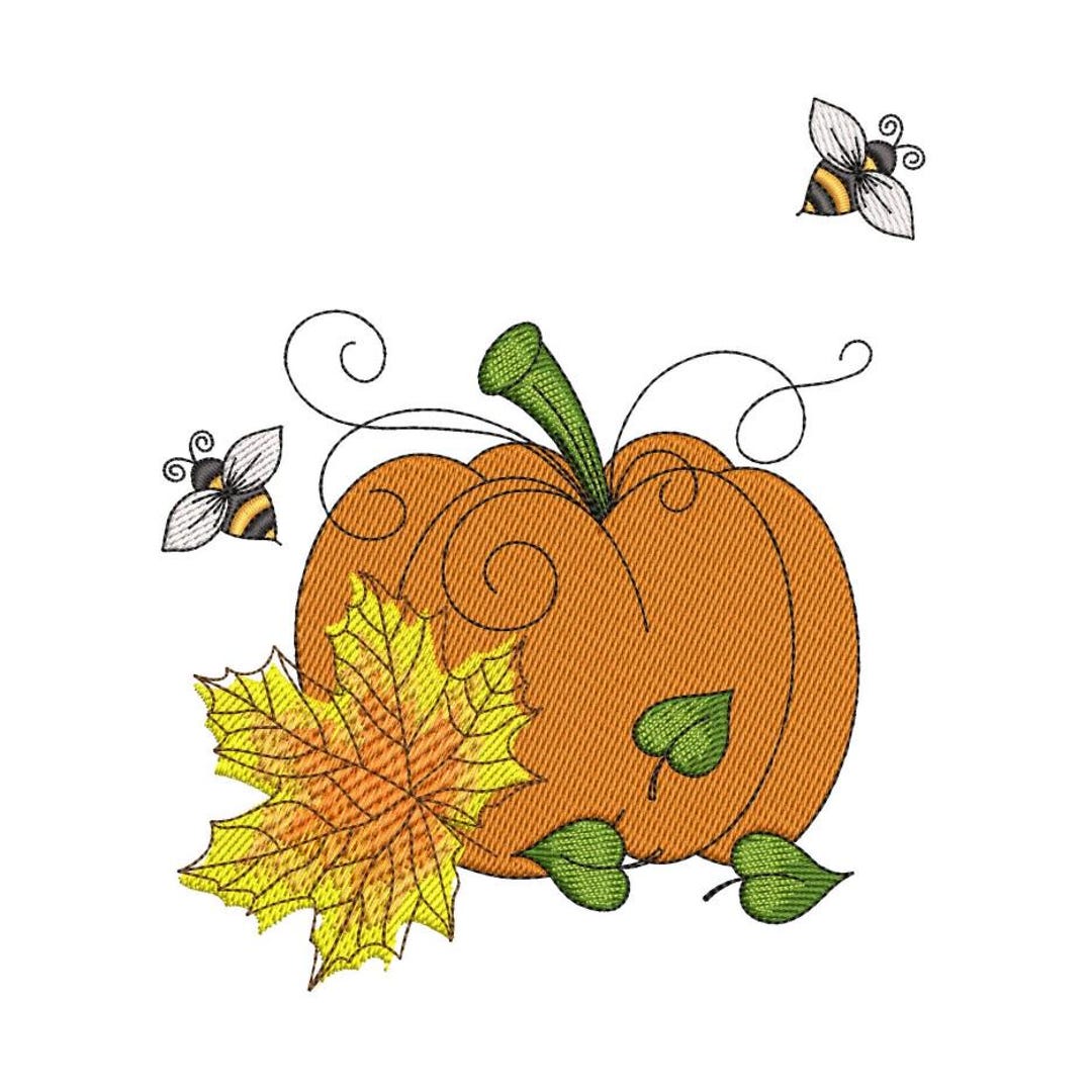 Pumpkin Embroidery Design Fall Harvest Machine Embroidery File ...