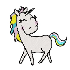 Unicorn embroidery design, 3 sizes, Instant download