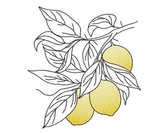 Lemon Embroidery Design, 4 sizes, Instant Download