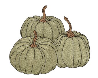 Pumpkins Embroidery Design, Autumn Embroidery File, Thanksgiving Embroidery Design, 3 sizes, Instant Download