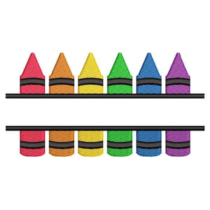 Split pencils embroidery design, Back to school embroidery, 4 sizes, Instant download