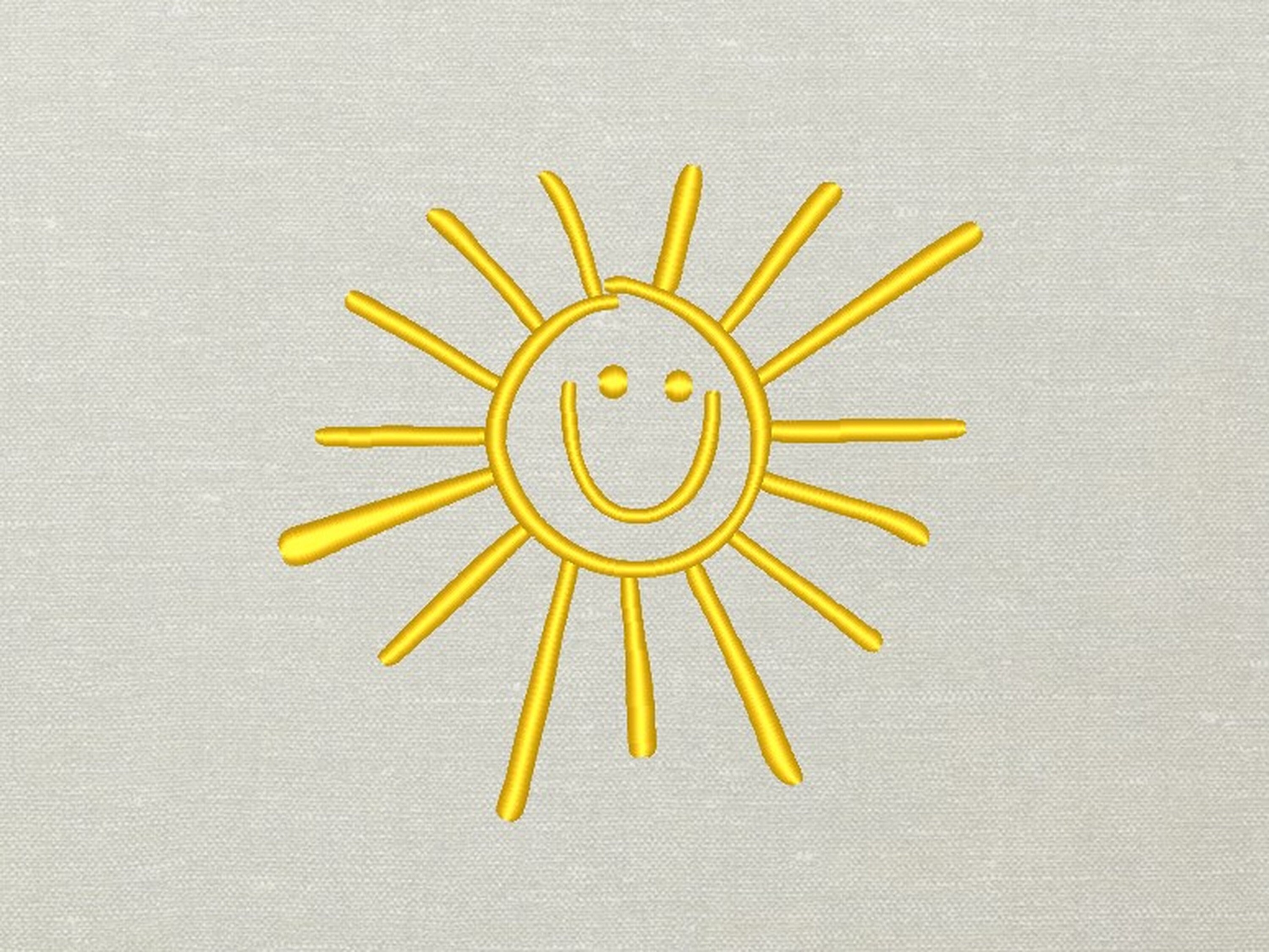 Sun embroidery design 5 sizes Instant download Etsy
