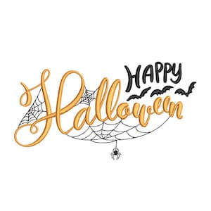 Happy Halloween Embroidery Design Cute Spooky Machine Embroidery File Fall Decor for 4x4 5x7 6x10 7x11 Hoop Instant Download Digital Pattern