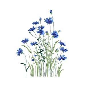 Flowers Machine Embroidery Design, 3 sizes, Instant Download