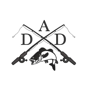 Dad Machine Embroidery Design, Fishing Embroidery Design, 3 sizes, Instant download