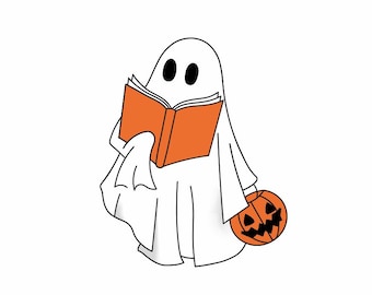 Cute Ghost Reading Book Png, Halloween Ghost Png, Ghost Png, Stay Spooky Png