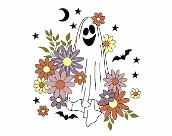 Schattig bloemen spook PNG Halloween spook PNG blijven griezelig PNG spook clipart digitale download sublimatie ontwerp voor shirts mokken stickers decor