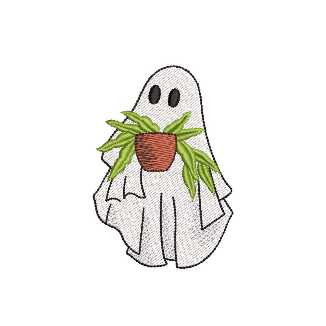 Floral Ghost Embroidery Design, Halloween Ghost Embroidery Design, 6 Sizes, Instant Download Etsy