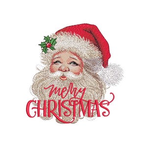 Christmas Santa Embroidery Design Merry Christmas Machine Embroidery File For 6x10 10x12 Hoops Instant Download Holiday Embroidery Design