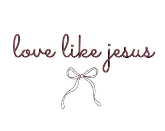 Borduurontwerp Love Like Jesus, 5 maten, direct downloaden