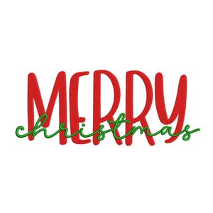 Merry Christmas Embroidery Design, 4 sizes, Instant Download