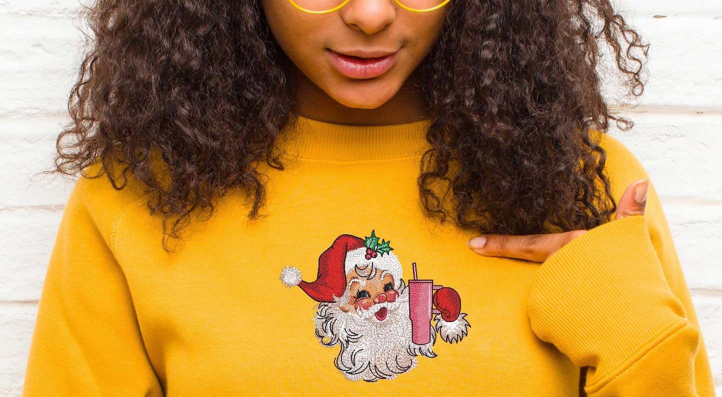 Embroidery Design Rocker Santa Santa Machine Embroidery Design, 3 Sizes, Instant Download - Etsy