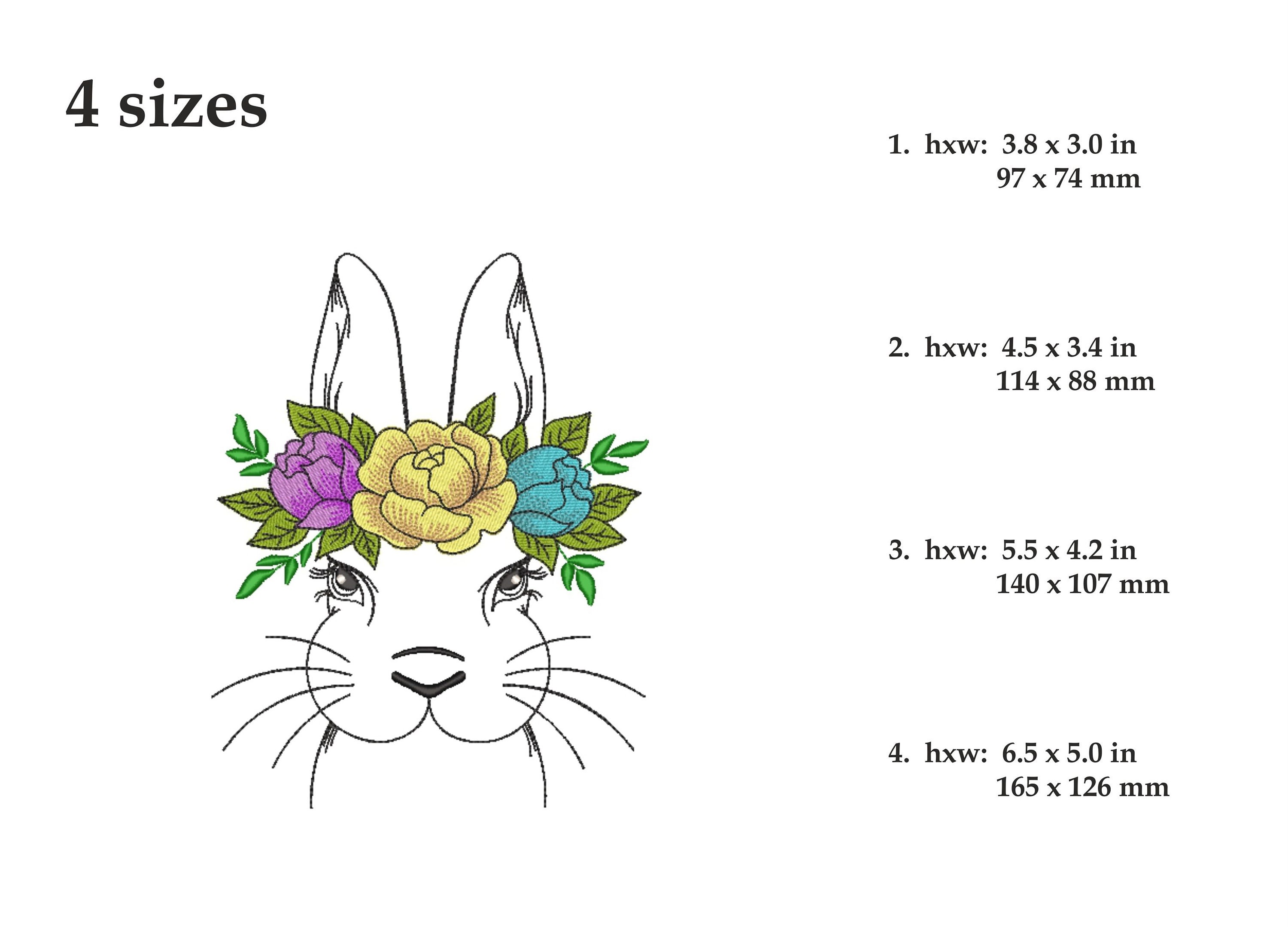 Bunny With Flowers Embroidery