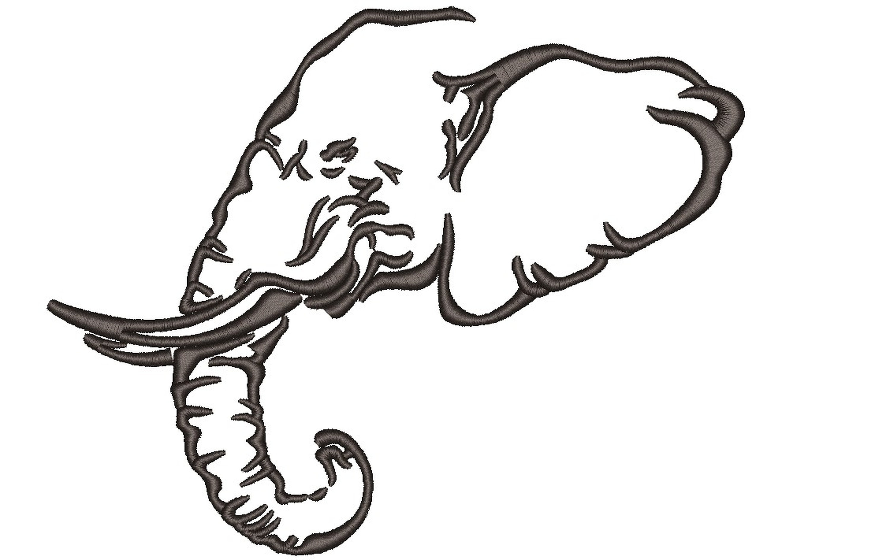 Elephant Embroidery Design 3 Sizes Instant Download Etsy