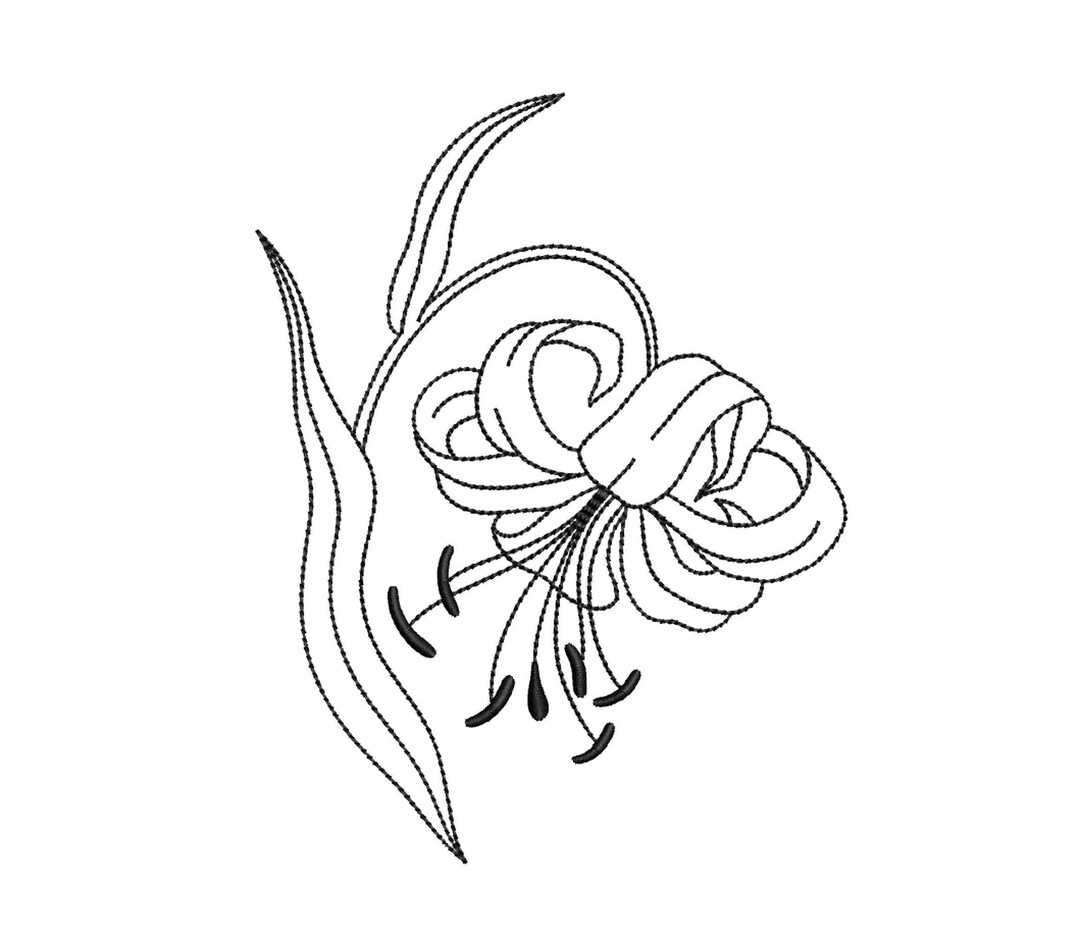 Lily Machine Embroidery Design, 6 Sizes, Instant Download Etsy