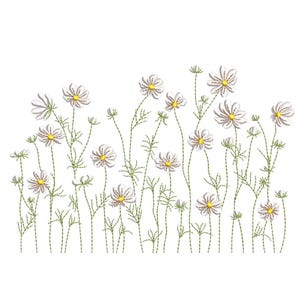 Flowers Embroidery Design, 5 sizes, Instant Download