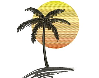 Palme Stickdatei, Sommer Stickdatei