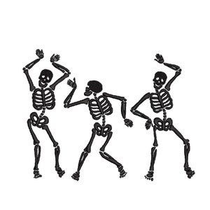 Dancing Skeletons Embroidery Design, Halloween Machine Embroidery Design, 3 sizes, Instant Download