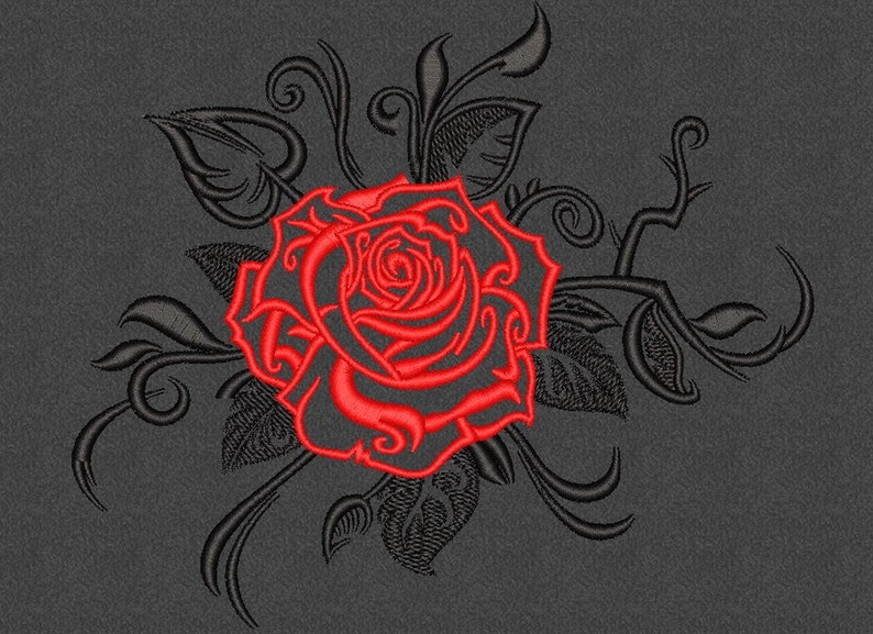 Red rose embroidery design  etsy Red rose embroidery design  etsy