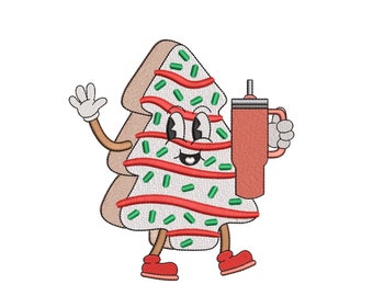 Christmas Tree Cake Embroidery Design, Tis The Season Machine Embroidery Design, 3 sizes