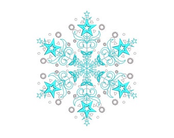 Snowflake Embroidery Design, Winter Embroidery Design, 4 sizes, Instant Download