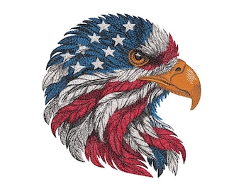 American Eagle, Independence Day, 4th of July, Patriotic Embroidery Design, 2 sizes, Instant Download