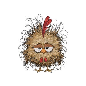 Funny Chicken Embroidery Design, Cute Chicken Machine Embroidery File, 3 sizes, Instant Download