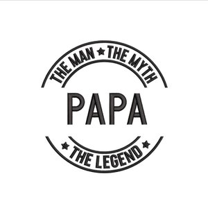 Papa Machine Embroidery Design, 4 sizes, Instant download