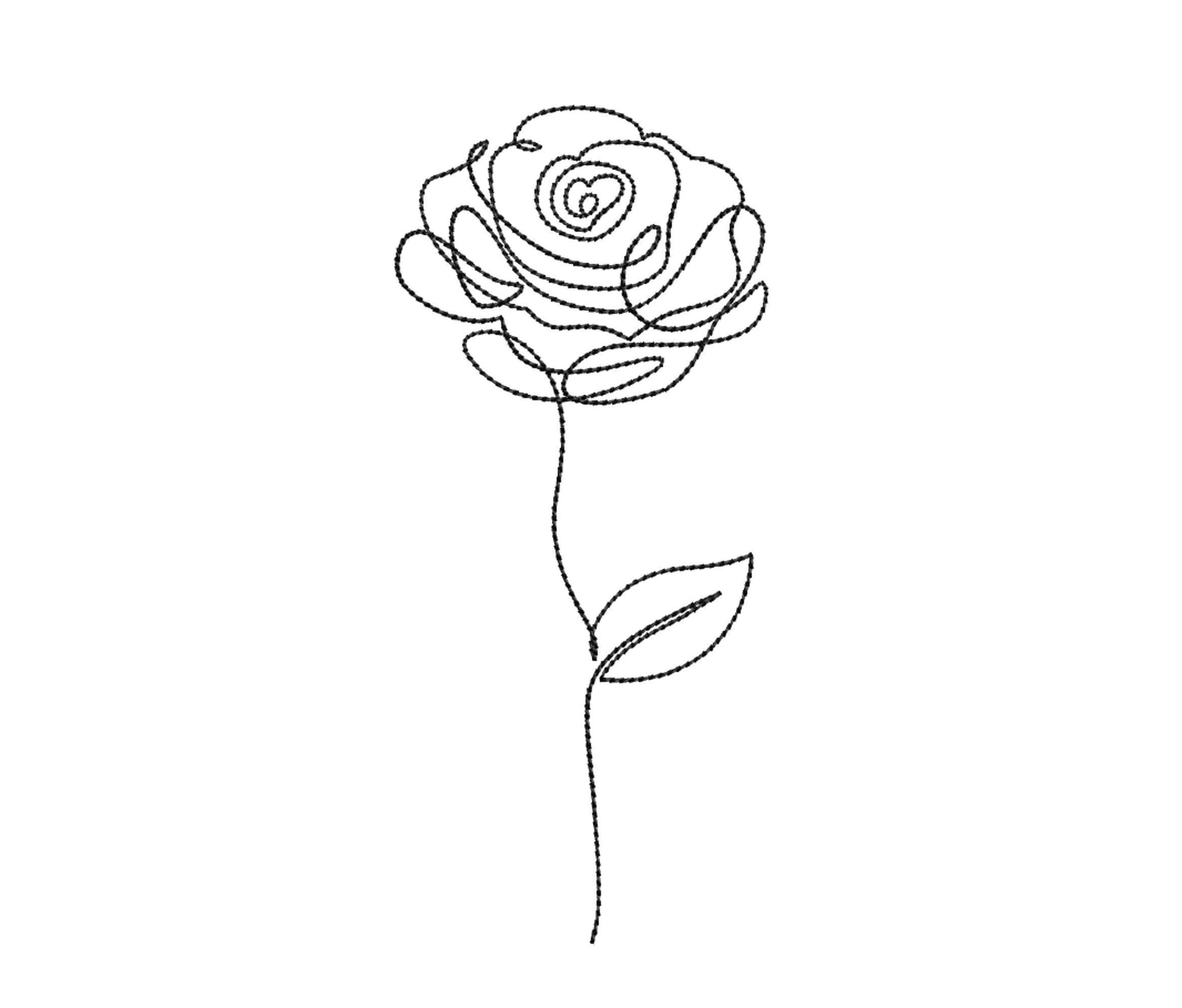 One Line Rose Machine Embroidery Design 5 Sizes Instant - Etsy Norway