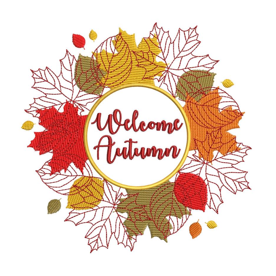 Autumn Machine Embroidery Design Fall Leaf Embroidery File for 4x4 5x7 ...